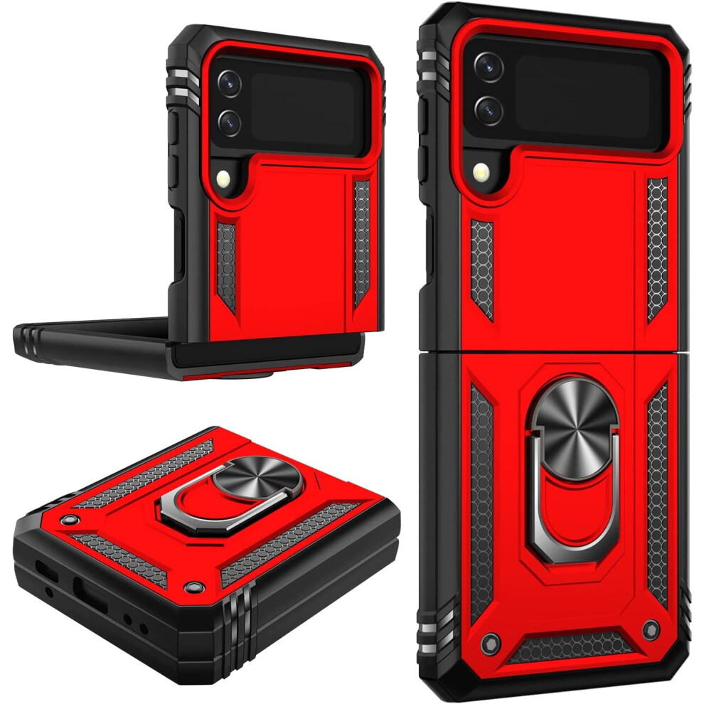 For Galaxy Z Flip 3 Case, Military Grade Shockproof Heavy Duty Protective Phone Cover Pass 16Ft Drop Test With Magnetic Kickstand Holder 9479868421790