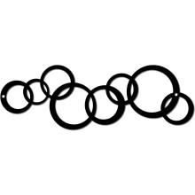Minimalist Black Iron Ring Wall Art, 11.8x3.9", for Living Room, Kitchen, Garden – Compatible with Modern Aesthetic
