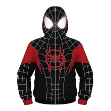 (12-13 Years,Black Miles)Kids Boy Spider-man Hoodies Hooded Zip Coat Sweatshirt Jacket Top Outwear Fans Gifts