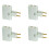 4X Rotate EU Plug Converter 3 in 1 Rotatable Outlet Extender 180 Degree Extension Plug Multi Plug Outlet Adapter,White 1