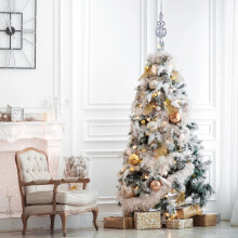 Silver Plastic Christmas Tree Topper, Spherical