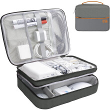 Bolsa organizadora portátil para eletrônicos, ideal para guardar cabos, carregadores e celulares – Preta, compatível com todos os dispositivos.