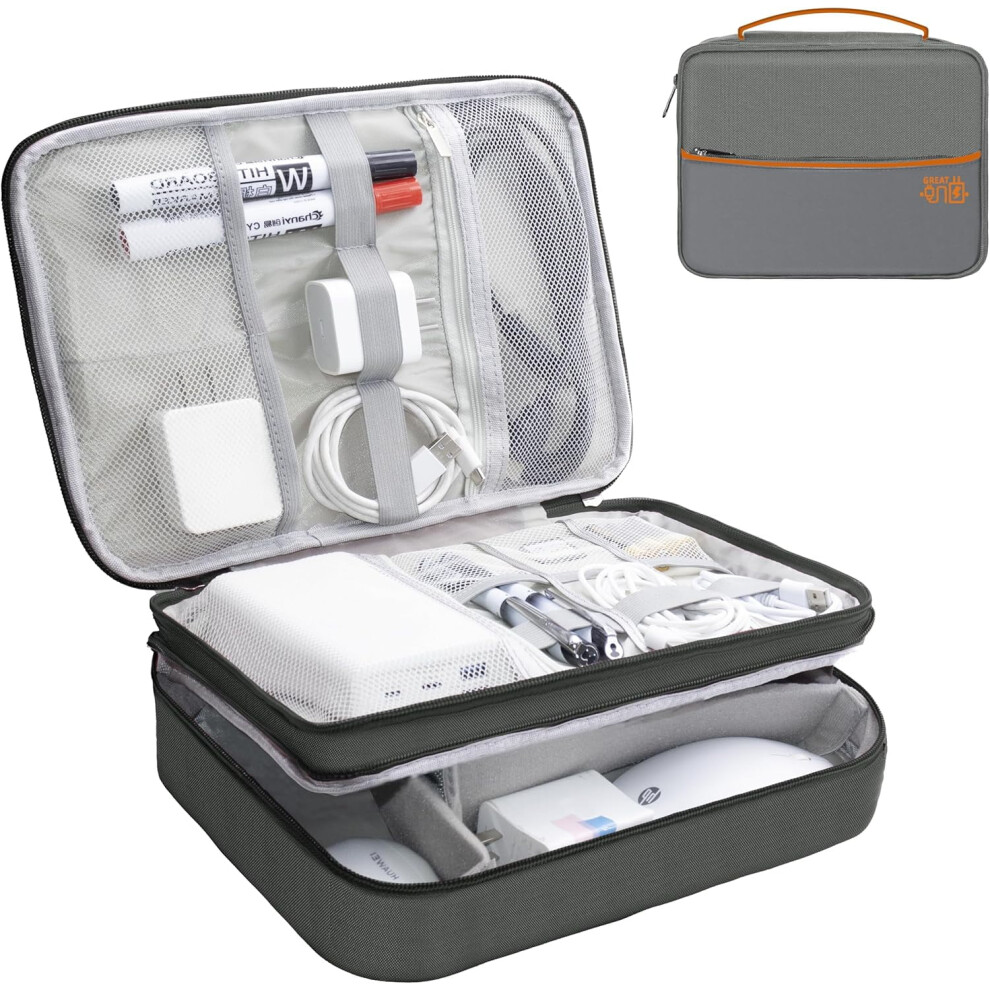 Portable Electronics Organizer Pouch For Cables, Chargers, Phones Â Compatible With All Devices Black 9028731979007