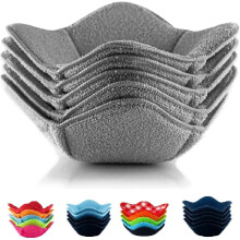 PUMIER Bowl Snuggies – 5-delige meerkleurige magnetronbestendige komonderzetters van polyester en spons (compatibel met standaard kommen)