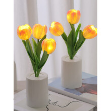 Lampka nocna Tulip – sztuczny kwiat LED zasilany bateriami w wazonie, do domu/salonu/ślubu/imprezy