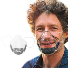 Protector facial transparente para adultos, mascarillas faciales de plástico antivaho y transparentes, mascarilla facial visible y transpirable para