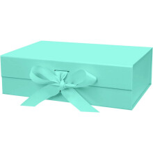 13"X9"X4" Large Green Magnetic Gift Box with Lid and Ribbon for Presents