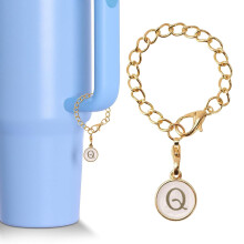 Bogstavcharme i glas og flaske Tilbehør til kop Navn ID Håndtag Charm til tumblerform Initial identifikation Tankevækkende til Valentinsdag