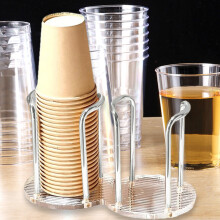 Akryl engangs papirkopdispenserholder – pladsbesparende opbevaringsstativ til kaffe, mælk, te, butikker, restauranter og køkken (sølv),