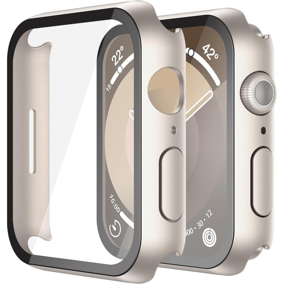 Xihama Hard Pc Case With Tempered Glass Protector Compatible With Apple Watch Series 9, 8, 7, Ultra 9365509206874
