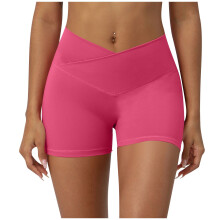 Simua Workout Biker Shorts for Women V Cross High Midje Mage Control Trening Gym Løping Yoga Shorts