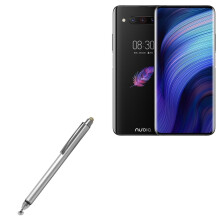 Stylus Pen for ZTE Nubia Z20, Dual Tip Capacitive Design with Fine Point Accuracy and Aluminum Body – Metallic Silver