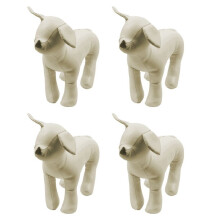 4X Leather Dog Mannequins Standing Position Dog Models Toys Pet Animal Shop Display Mannequin White S