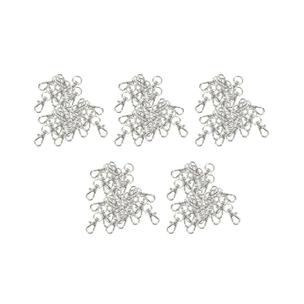 150Pcs Swivel Carabiners Keychain Silver Color 4711244695315