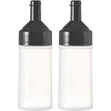 Condiment Squeeze Bottles Flexible Dispenser Wide Mouth Containers Oil Dispensing Bottle with Attached Cap for Oils, Sauces, Salad Dressings, Syrup2PC