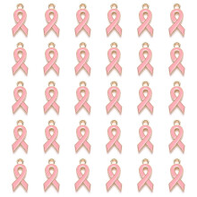 Anhänger mit rosa Schleife zur Sensibilisierung für Brustkrebs im europäischen Stil