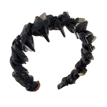Xinwanna Retro High Skull Imitation Pearl Headband Anti-Slip Design Ribbon Decor Hair Hoop Retro Charm Hair Accessory (Type C)