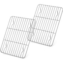 Cooling Rack - Set of 2 Stainless Steel, Oven Safe Racks for Cooking & Baking - 9.8" x 7.5"