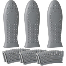Protège-poignées en silicone résistant à la chaleur, lot de 6, pour poêles et casseroles en fonte