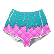 Sommershorts für Mädchen, Kleinkinder und Kinder, 3D-Druck, elastischer Bund, bequeme Freizeitshorts für Alltag und Urlaub, 3-4 Jahre