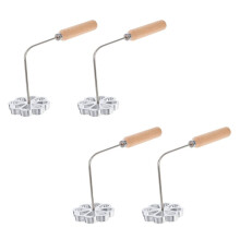 4X Rosette Timbale Eisen Satz Bunuelera mit Griff Traditioneller Mexikanischer Bunuelo Gebäckschneider für Küchen Helfer Blume