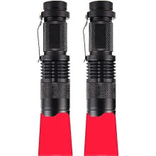 2 Pack Red Light Torch, Mini Red Flashlight Zoomable Signal Torches Waterproof