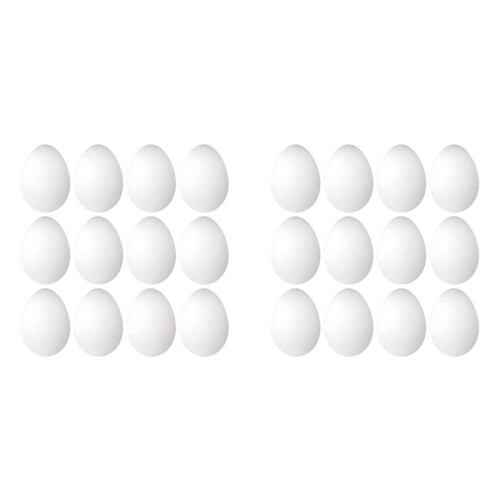 24 Pack 3 Inch Easter Foam Egg White  Egg  Egg Foam Natural Polystyrene Egg Foam Handmade Egg 1