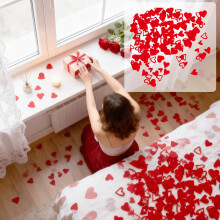 200 Pcs Red Heart Paper Confetti for Valentine's Day, Wedding Birthday Party Table Decoration Supplies Love Confetti