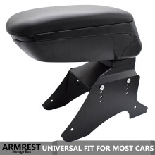 Universelle Auto-Armlehne, Mittelkonsole, Aufbewahrungsbox, Organizer, schwarzes PU-Leder