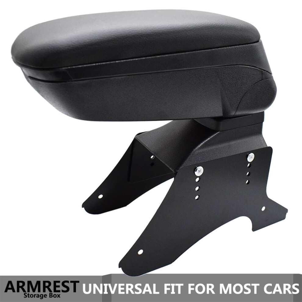 Universal Car Armrest Car Center Central Console Storage Box Organizer Pu Leather Black 9028731977447