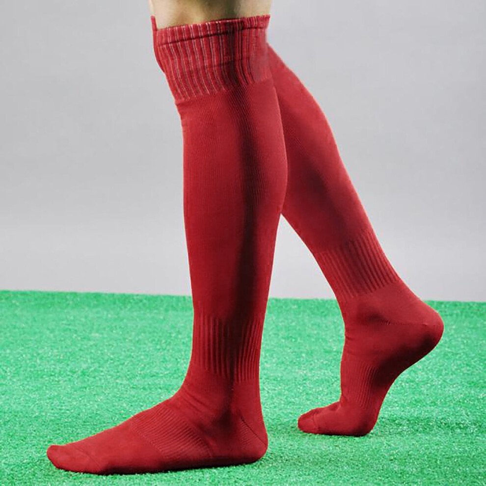 socks for women Football Soccer High Knee Over Baseball Sport Socks Men Sock Long Socks womens socks Red + One size