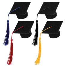 4 Pcs Graduation Hat Cake Toppers Doctor Decoration Child