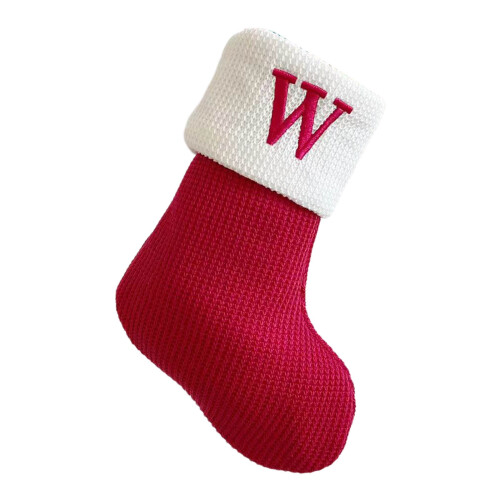 7-Zoll Mini-Weihnachtsstrumpf mit Initialen, rot, bestickt
