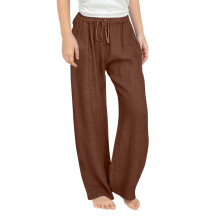 Spodnie dla małych dziewczynek, letnie, luźne, plus size, długie, nadające się do prania w pralce, spodnie codzienne, lniane, dziewczęce,