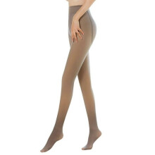 Meia-calça cor café com forro de lã, transparente, cintura alta, quentinha para o inverno.