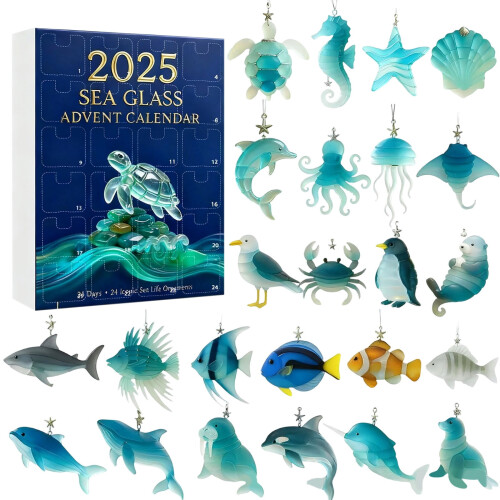 Kerstadventskalender van zeeglas 2025 – 24Ocean
