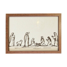 Weihnachtskrippe mit Stern von Bethlehem, gerahmte Weihnachtswanddekoration, religiöser Weihnachtsschmuck für die weihnachtliche Innendekoration