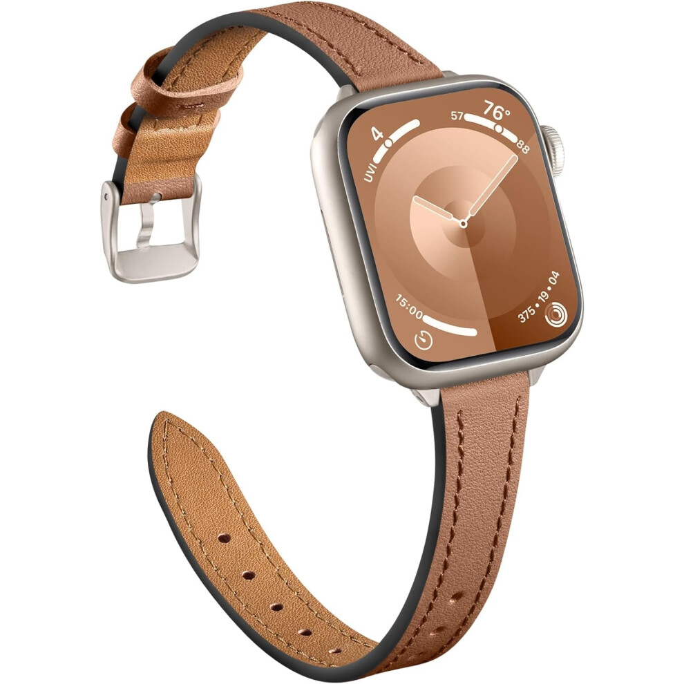 Slim Top Leather Bands Compatible With Apple Watch 38Mmâ49Mm, For Ultra/Se/10Â1 Grain 9479868594715