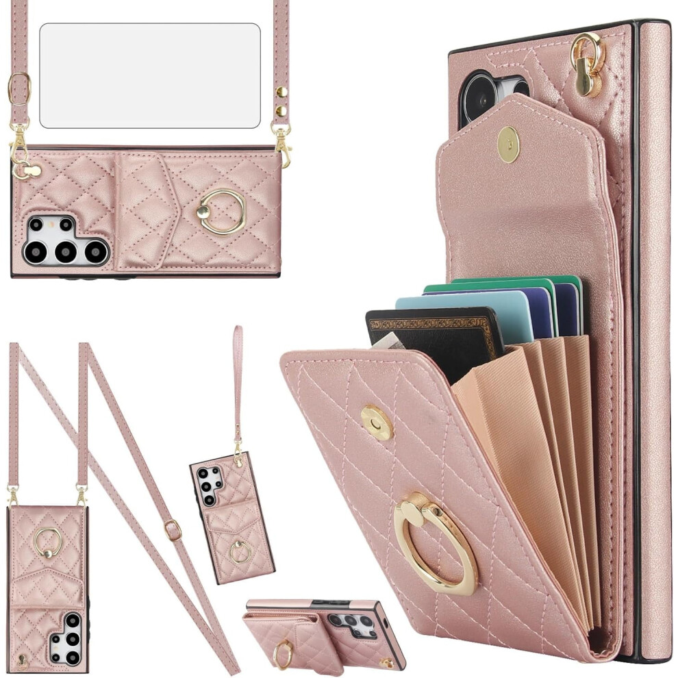 Galaxy S24 Ultra 5G Phone Case With Wallet, Tempered Glass, Wrist Strap, Rfid-Blocking Card Holder Â Compatible With S24 Ultra 9365509203958