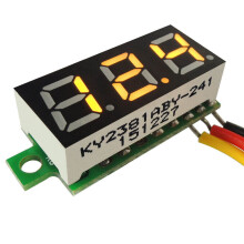 3-adriges Mini-DC-Voltmeter 0-100V 0,28" 3-Digital-LED-Spannungsanzeige, 5 Stück