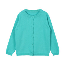 Piger cardigan langærmet børnetrøje med knaplukning pige cardigans med rund hals sweater småbørnssweatere, mintgrøn 5 år