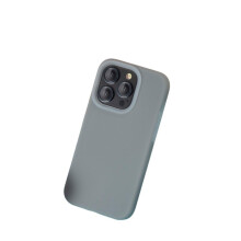 Gray Liquid Silicone Cover Soft Grip Shockproof Slim Protective Case for iPhone 15 Pro Max