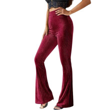 Damen-Cordhose mit hohem Bund und ausgestelltem Bein (1 Paar)