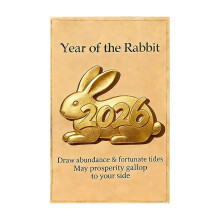 Festive Pocket Greeting Card – Small Rabbit Theme, Compatible with Holiday Table Settings & Gifts