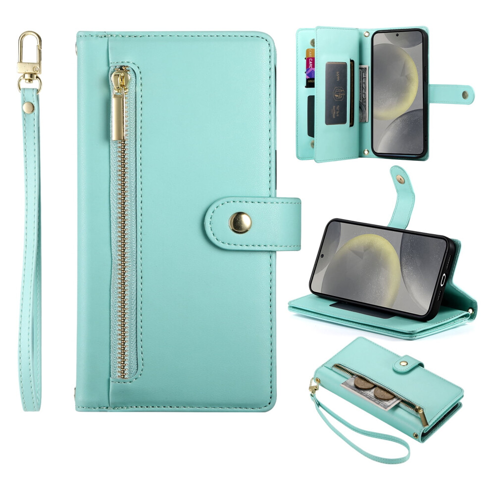 Allytechgroup Wallet Case Compatible With Samsung Galaxy S21 Ultra Â 9-Card Holder, Zipper Pocket, Wrist Strap, Shockproof Flip Cover With Rfid 9479868413849