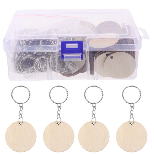 Aesthetic Blank Keychain Key Chain Wood 1 Set