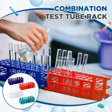 4 Pcs Plastic Test Tube Rack Test Tube Holder Rack Detachable Tube Holder for 16mm Test Tubes 40 Holes