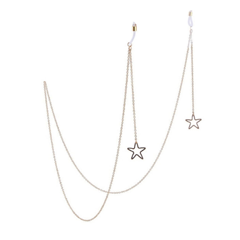 Alloys Eyewears Chain With Unique Star Trendy Pentagrams Glasses Holder Chain for Stylish Women and Everyday Use