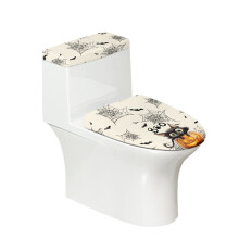 Bathroom Toilet Lid Cover Set for Universal Elastic Fabric Stretch Elastic Installation Non-Slip Elastic Bottom Washable Comfortable and Practical