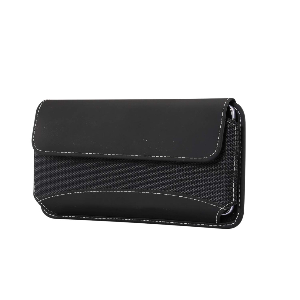 Cell Phone Holster With Belt Clip, Horizontal Oxford Leather Pouch, Large Fit For Samsung And Iphone 9092120210392